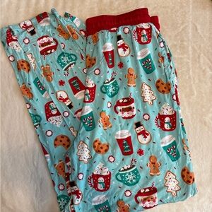Little Sleepies Teal Holiday Print Joggers